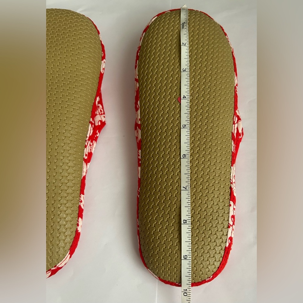 New Thai Cotton Red White Elephant Slippers Women's size Med Thailand Hand Made - Picture 5 of 11